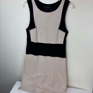 FINAL SALE-Sanctuary Clothing--sueded look -black & cream color-block body con…